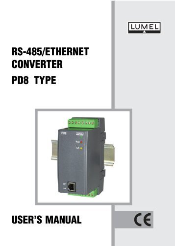 USER'S MANUAL RS-485/ETHERNET CONVERTER PD8 TYPE