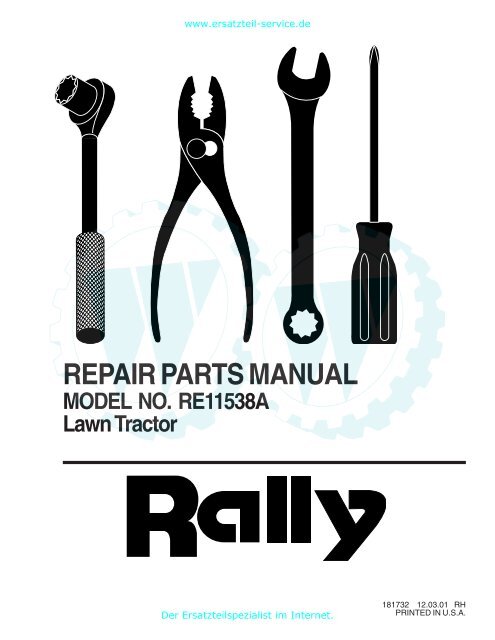 REPAIR PARTS MANUAL