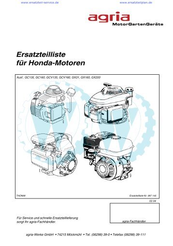 Ersatzteilliste für Honda-Motoren - Wölfnitzer Werkzeugkiste GmbH ...