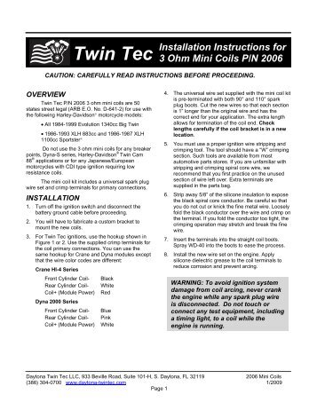 Mini Coil Instructions - Daytona Twin Tec