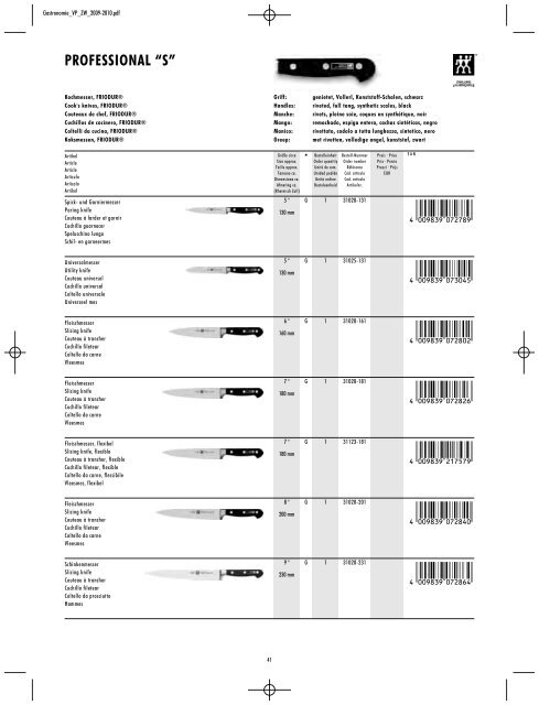 ZWILLING Preisliste - Nicolai GmbH