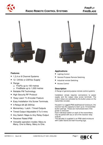 FIREFLY FIREBLADE RADIO REMOTE CONTROL ... - RF Solutions