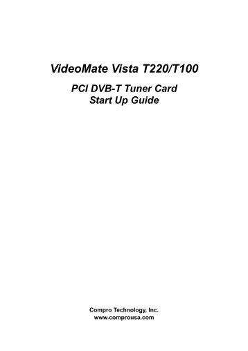 VideoMate Vista T220/T100 - Compro