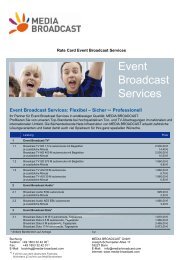 Rate Card Event Btoadcast Services - Media Broadcast
