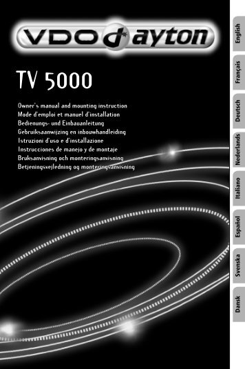 VDO Dayton TV 5000, User manual - jewuwa