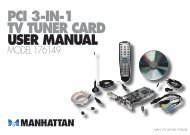 PCI 3-In-1 TV Tuner Card uSer ManuaL - Manhattan