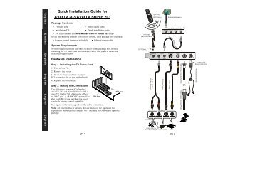 Quick Installation Guide for AVerTV 203/AVerTV Studio ... - AVerMedia