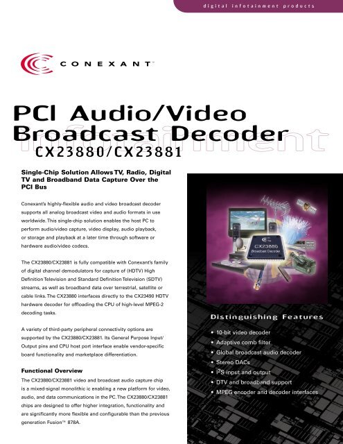 PCl Audio/Video Broadcast Decoder