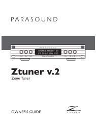 Ztuner v.2 Owner's Guide - Parasound