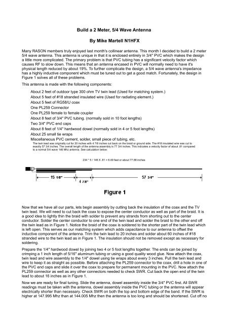 Build a 2 Meter, 5/4 Wave Antenna By Mike Martell ... - Antena DX