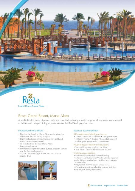 Resta Grand Resort, Marsa Alam - Resta Hotels & Resorts