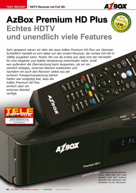 AzBox Premium HD Plus - TELE-satellite International Magazine