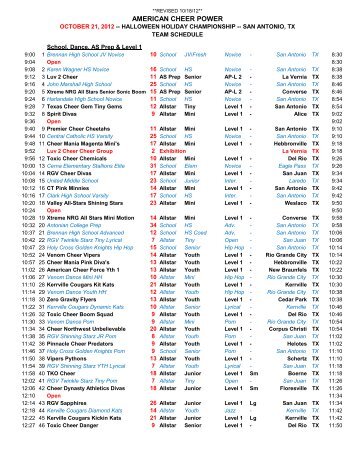 Team Schedule - American Cheer Power