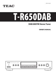 DAB/AM/FM Stereo Tuner - TEAC Europe GmbH