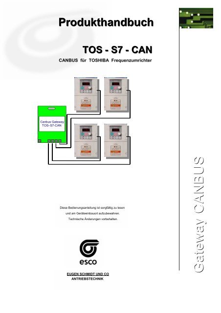 Frequenzumrichter — TOS-S7-CAN Gateway - esco Antriebstechnik