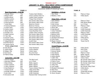 Individual Schedule - American Cheer Power