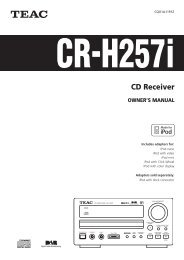 CD Receiver - TEAC Europe GmbH