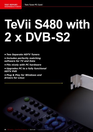 TeVii S480 with 2 x DVB-S2 - TELE-satellite International Magazine