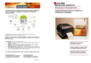 ICS-identprint NiceLabel V5.2 Logiciel ... - ICS Identcode Systeme AG