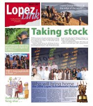 Taking stock - Lopez Holdings Corporation