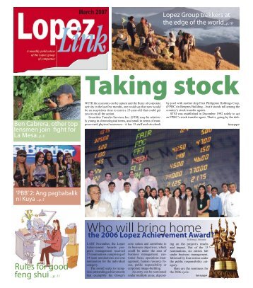 Taking stock - Lopez Holdings Corporation