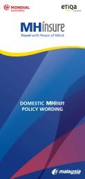 DOMESTIC POLICY WORDING - Mondial Assistance