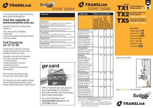 Route TX1, TX2, TX5 timetable - TransLink