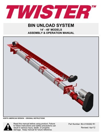 3" Bin Tube Unload Assembly and - Twister