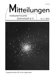 Astronomischer Kalender - Volkssternwarte Darmstadt eV