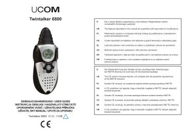 Twintalker 6800 Motorpack Ucom LB4 DE-UK-PL-HU-SL-CZ-SK-HR ...