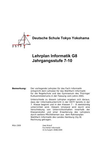 Informatik - Deutsche Schule Tokyo Yokohama