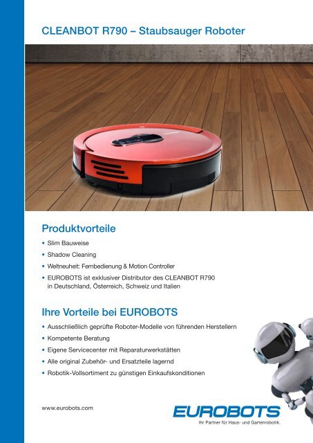 CLEANBOT R790 – Staubsauger Roboter - Eurobots