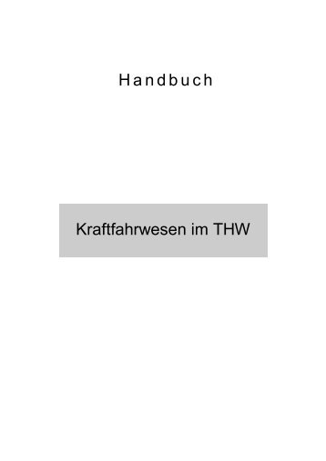 THW-Handbuch Kraftfahrwesen im THW - THW OV Friedberg / Hessen