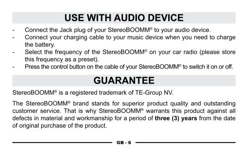 Stereoboomm manual GB - Mr Handsfree