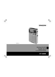Sangean DT-400W Pocket Radio Manual - C. Crane Company