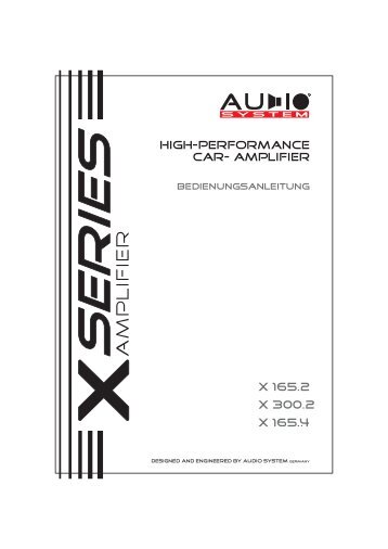 X 165.2-165.4-300.2 Bedienungsanleitung 2011-07 ... - Audio System