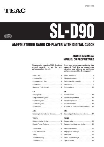 am/fm stereo radio cd-player with digital clock - TEAC Europe GmbH