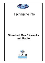 Silverball Max Betrieb zusammen mit einer Stereoanlage