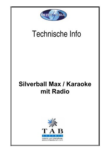 Silverball Max Betrieb zusammen mit einer Stereoanlage