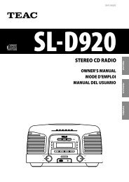 sl-d920 stereo cd radio - TEAC Europe GmbH