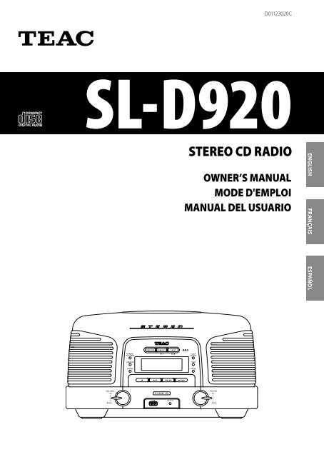 sl-d920 stereo cd radio - TEAC Europe GmbH