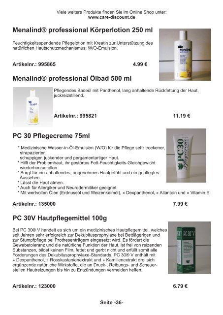 Downloadfähiger Katalog - Care-Discount