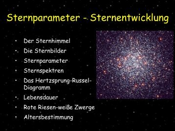 Sterne und Sternentwicklung