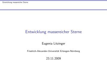 Entwicklung massereicher Sterne - Friedrich-Alexander-Universität ...