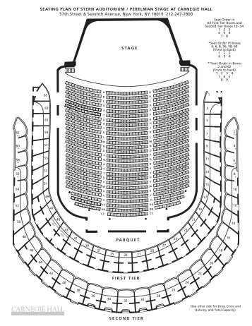 Stern Auditorium Seating Chart