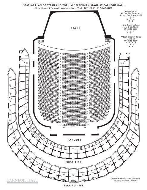 Carnegie Hall Stern Seating Chart