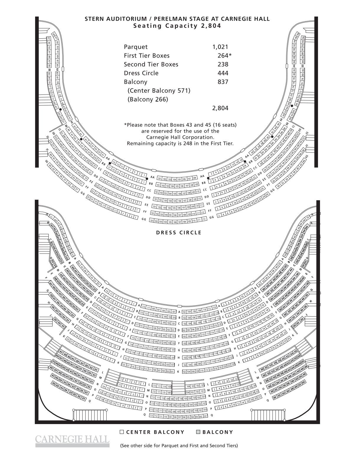Stern Seating Chart Carnegie Hall