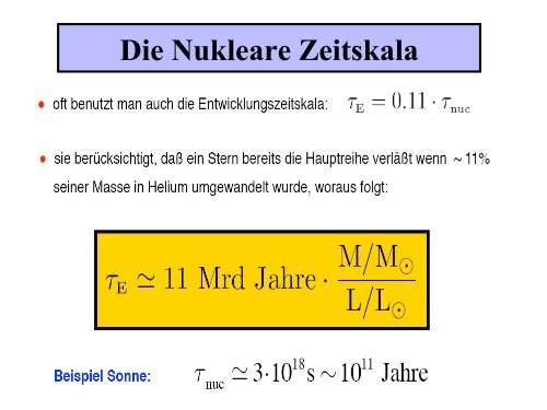 Gleichgewichts- Phasen im Leben eines Sterns