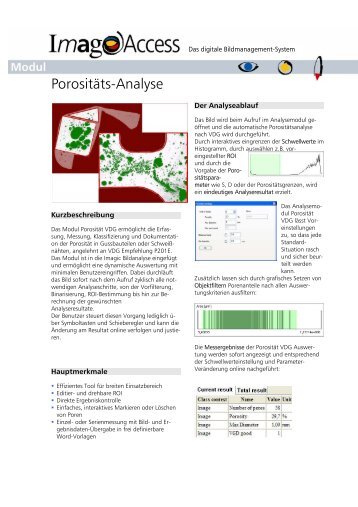 Bildanalyse - Porosität - Imagic Bildverarbeitung AG