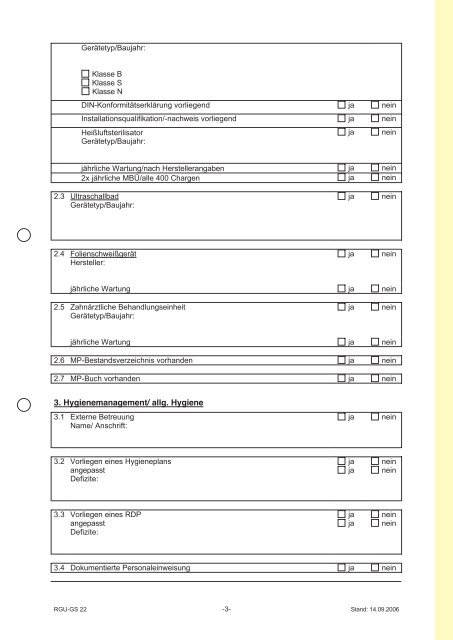 Hygiene-Checkliste mit Erläuterungen - ZBV München Stadt und Land